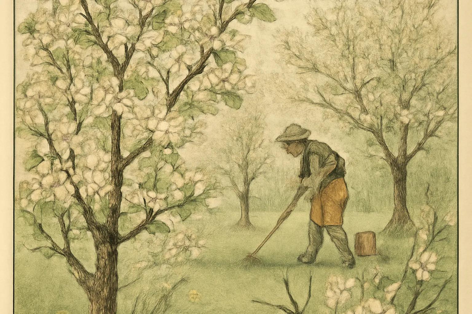 Scene printaniere de jardin permacole