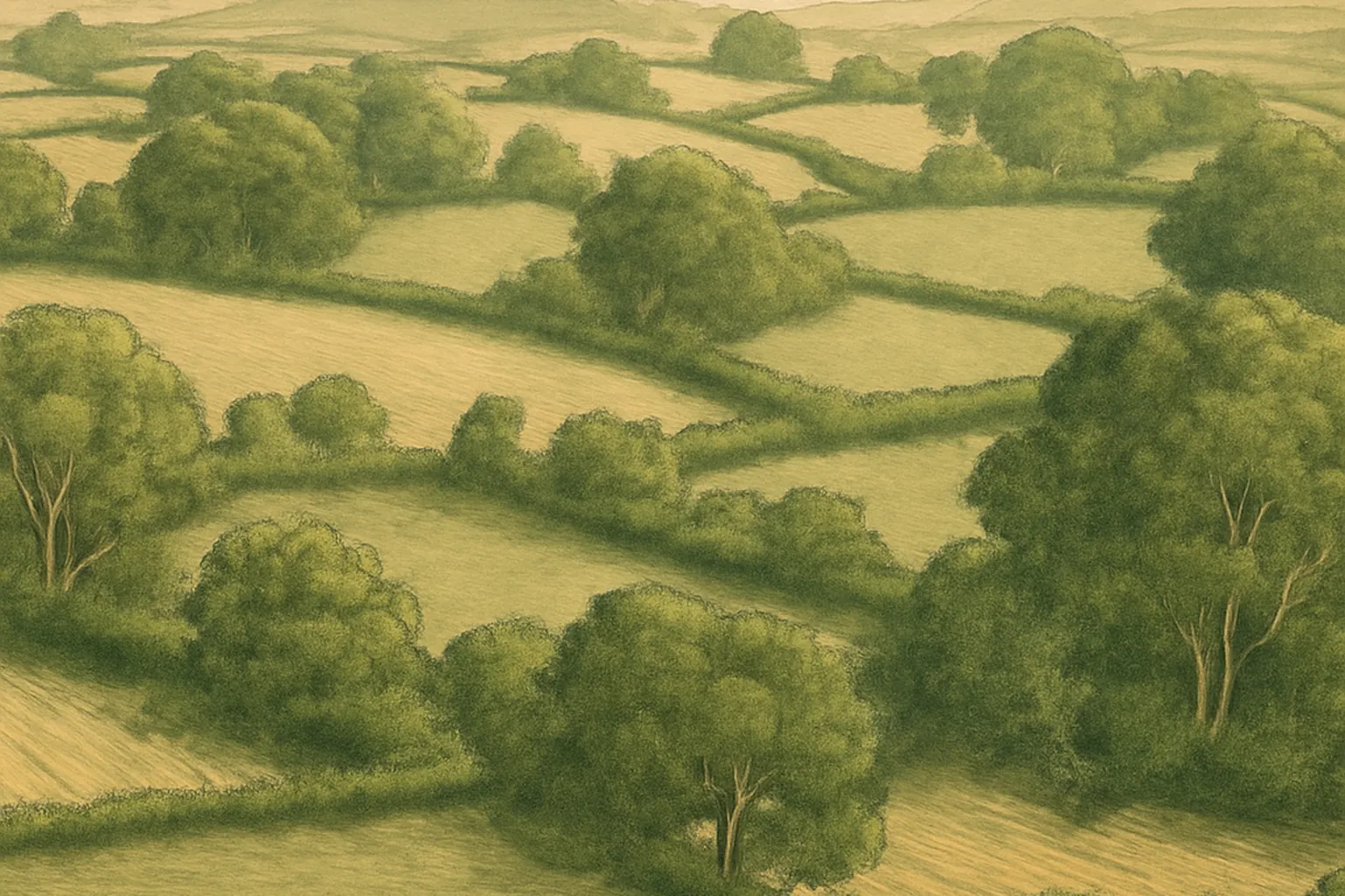 Reseau de haies bocageres dans le bassin versant