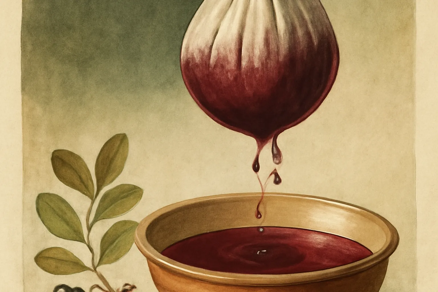 Egouttage de la pulpe d'aronia dans une etamine